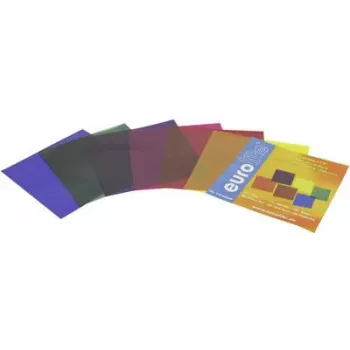 Set de filtros de color EUROLITE 94100300 — rojo, azul, verde, amarillo, lila, violeta