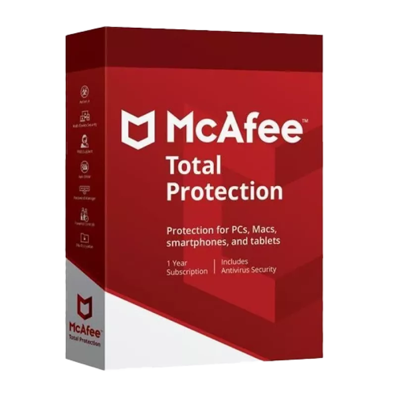McAfee Total Protection – 10 dispositivos / 1 año, Global