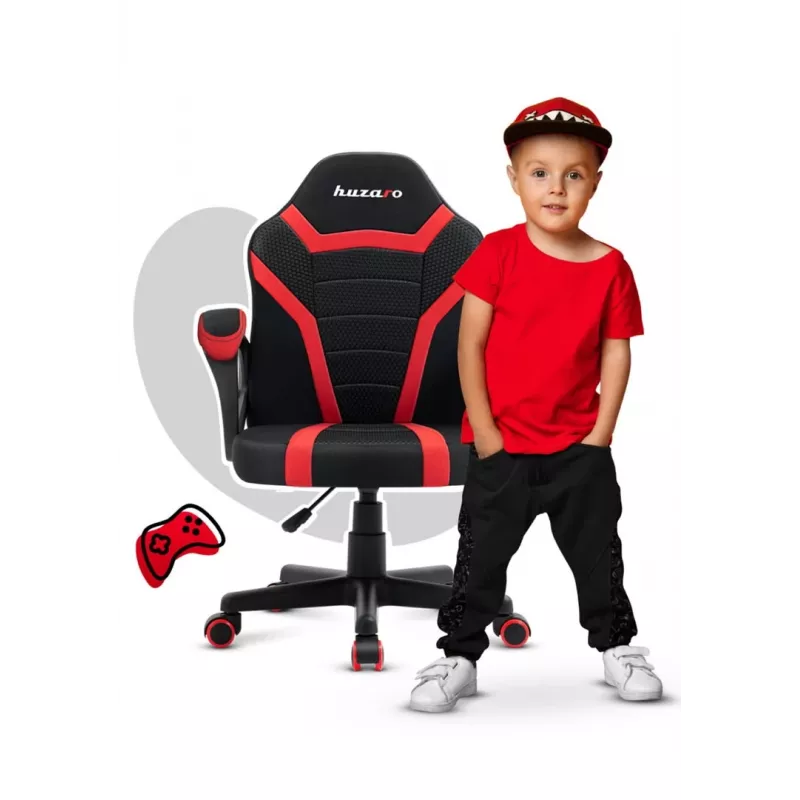 Silla gaming para niños Huzaro Ranger 1.0 roja Mesh, negra, roja