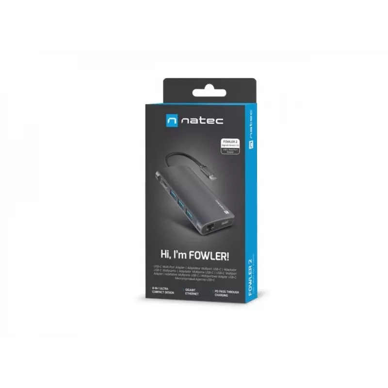 Base de acoplamiento NATEC NMP-2162 USB 3.2 Gen 1 Type-C gris con cable