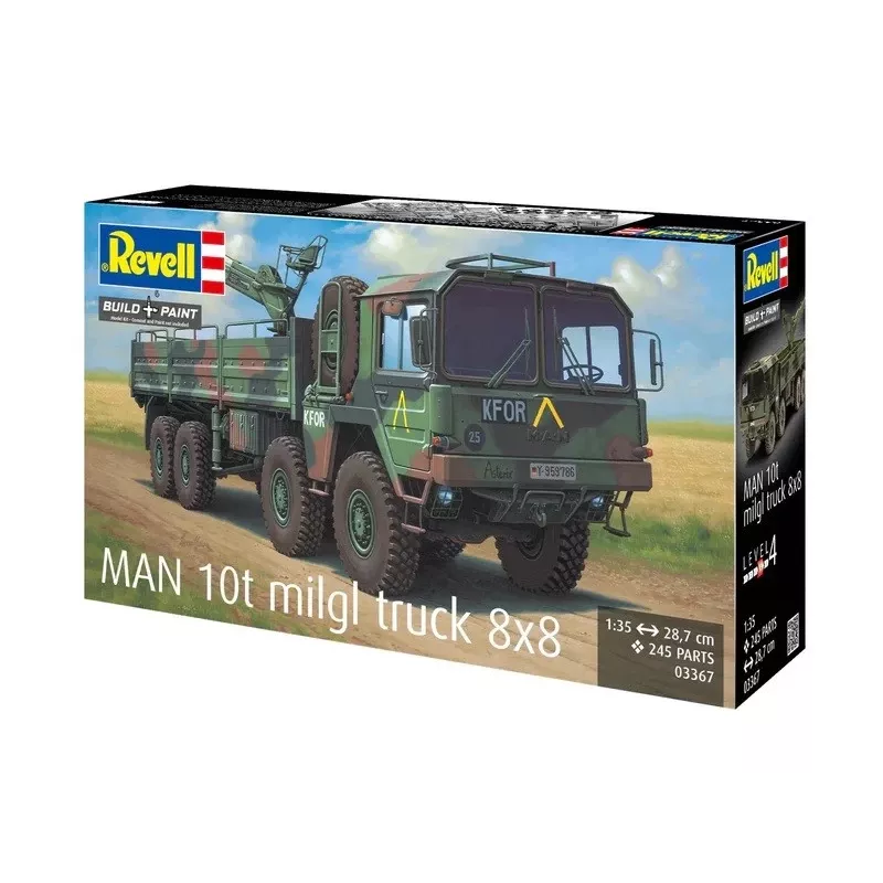Maqueta de plástico REVELL Man 10T Milgl 8x8 camión escala 1/35