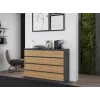 Cómoda Top e shop M8 140 ANT/ART — 8 cajones, antracita/roble, 1380×400×970 mm, tablero de partículas