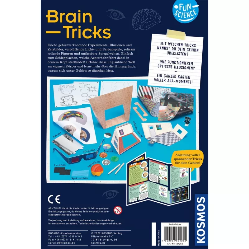 Kosmos Fun Science Brain Tricks, kit de experimentos, electricidad, 8 años, multicolor