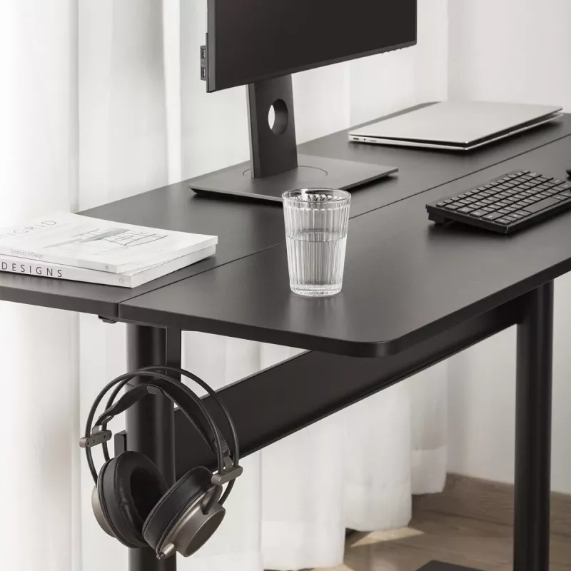 Mesa de oficina Ergo con tablero, pistón de gas, altura regulable, para trabajar de pie y sentado, altura máx. 115 cm, ER