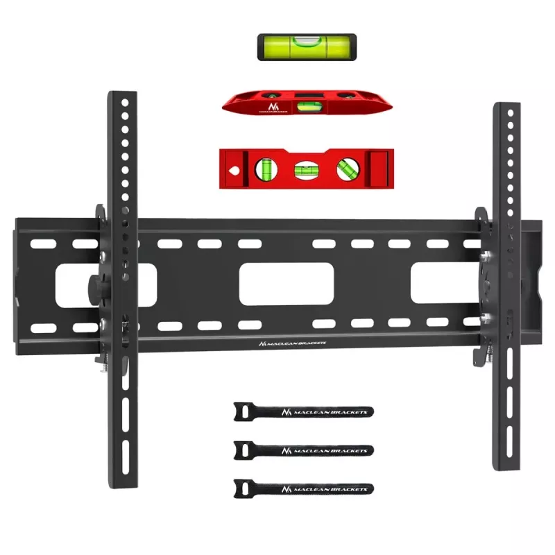 Soporte de pared para TV Maclean MC-421 32 -90 VESA 600x400 80kg inclinable universal ajustable nivel accesorios plano y delgado