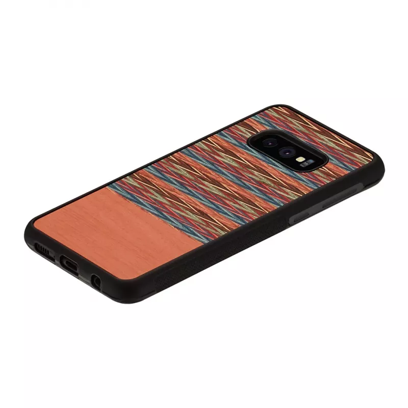Funda para smartphone Man and Wood para Galaxy S10e — cuadros marrones con borde negro