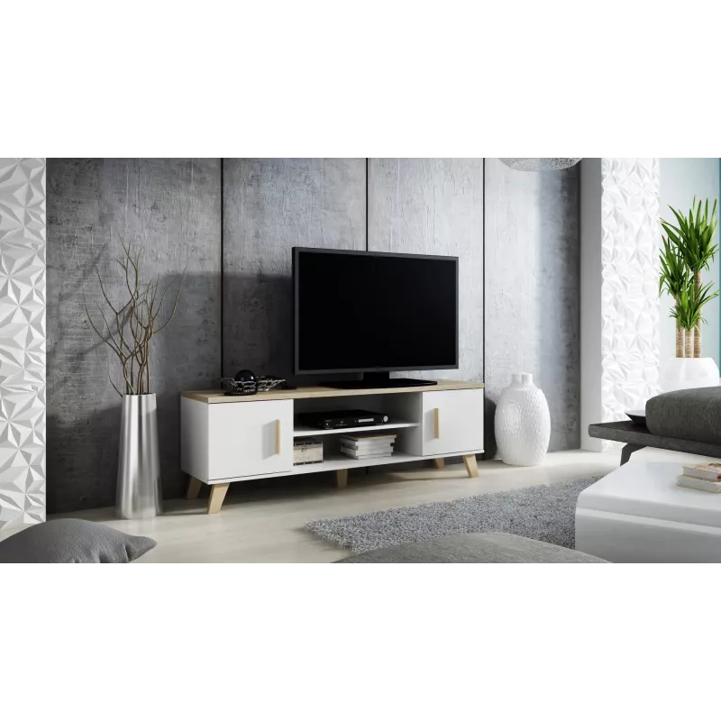 Soporte de TV Cama LOTTA 160 2D2K blanco/sonoma