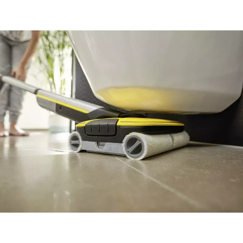 Kärcher FC 7 Cordless Escoba eléctrica Batería Seco y húmedo Sin bolsa Plata, Amarillo