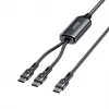 Cable USB-C 2 en 1 Unitek C14146ABK01 1,8 m, USB-C a USB-C, 100 W PD, negro
