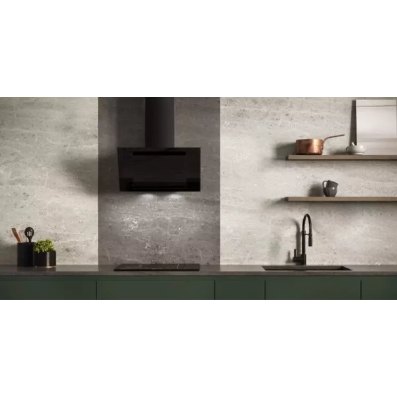Campana extractora de pared vertical Eco Duo Glas negra