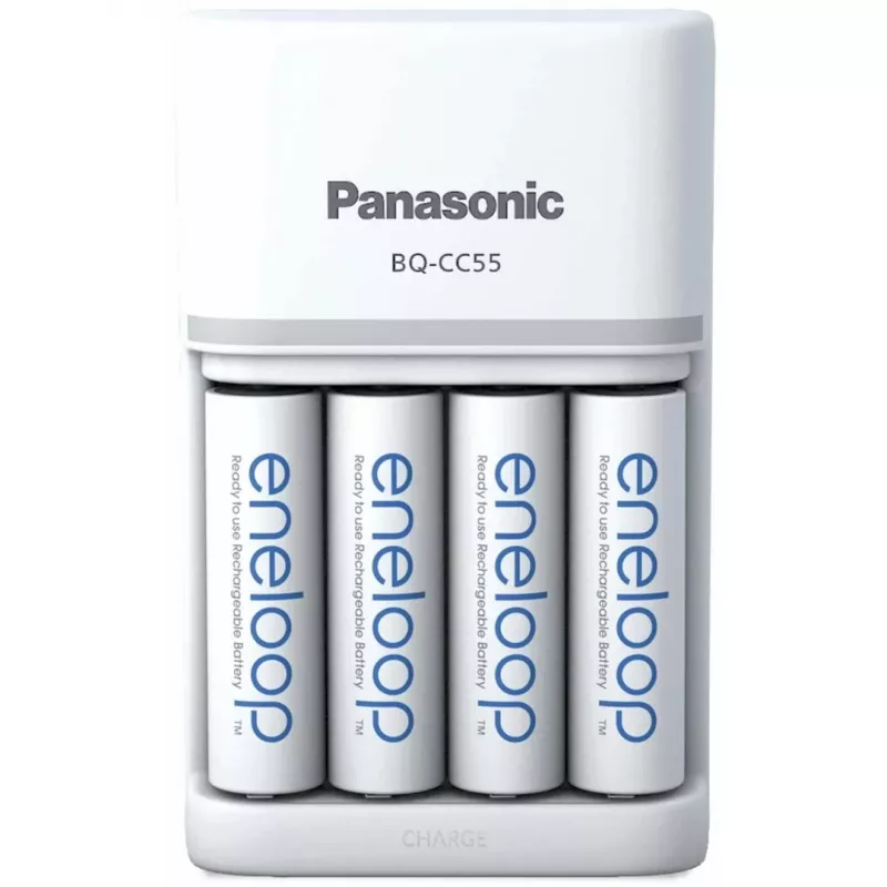 Cargador de pilas PANASONIC Eneloop Smartplus BQ-CC55 + 4x AA 2000 mAh (K-KJ55MCD40E)