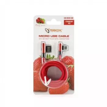 Sbox USB->Micro USB 90 M/M 1,5m USB-MICRO-90R rojo fresa