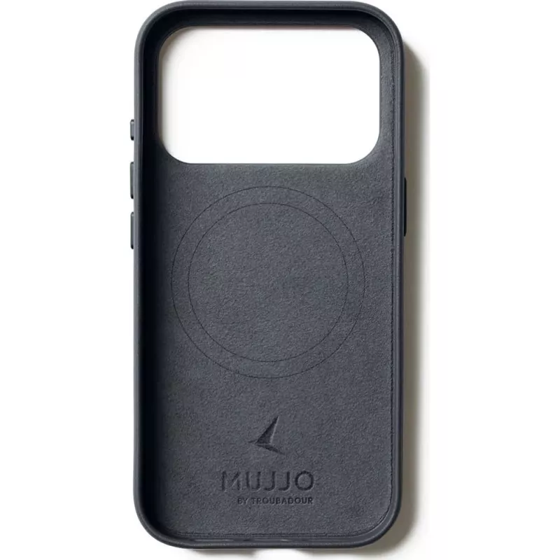 Mujjo Full Leather Case MagSafe funda para iPhone 17 Pro gris