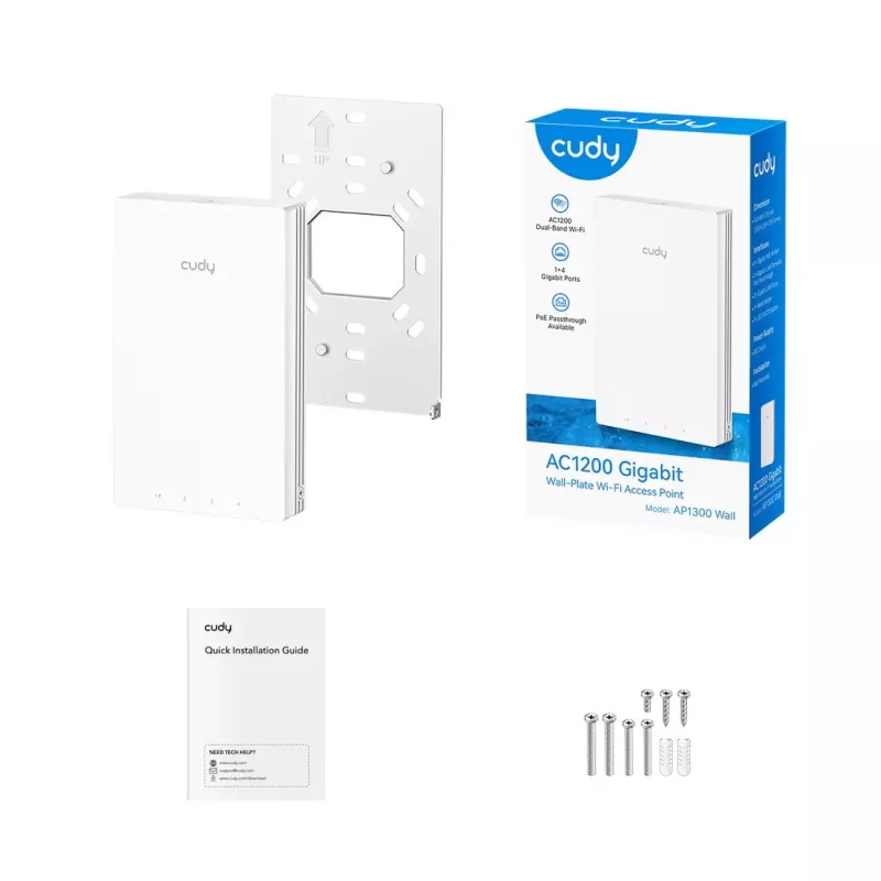 Cudy Wall Access Point AC1200 Gigabit, Punto de acceso