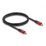 DeLOCK Cable USB Type-C macho a macho 10 Gbps PD 3.0 100 W 1 m rojo metal