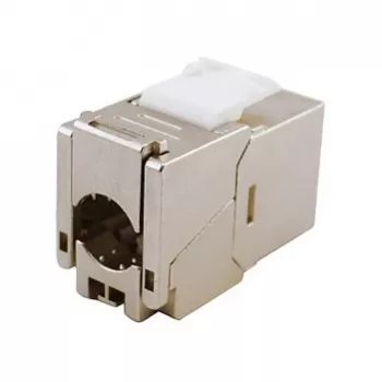 Jack Keystone Cat.6A blindado extraplano, EQUIP 767223, sin herramientas, RJ-45, plano, plata, 8 uds.