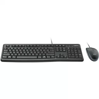 Teclado de sobremesa MK120, con cable, USB, QWERTZ, negro, ratón incluido