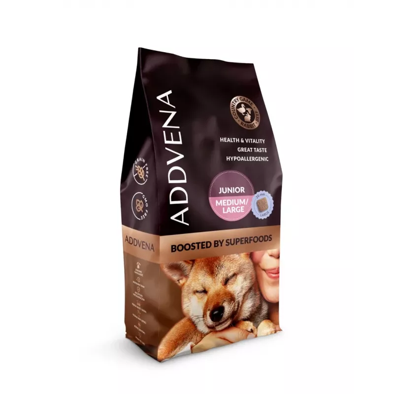 ADDVENA Boosted by superfoods Junior Medium/Large Beef - pienso seco - 10 kg