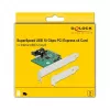Tarjeta DeLOCK PCI Express x4 a 1 x conector hembra interno USB 3.2 Gen 2 Key B de 20 pines
