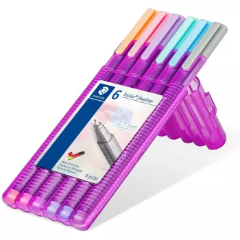 Staedtler triplus fineliner 334 Set pastel, 0,3 mm, 6 colores