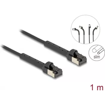 Cable de red DeLOCK RJ45 fino Cat.6A U/FTP 1 m negro