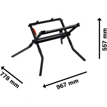 Mesa de transporte y trabajo Bosch GTA 571 Professional para sierras de mesa GTS 70-216 y GTS 18V-70 (negro)