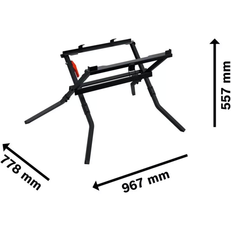 Mesa de transporte y trabajo Bosch GTA 571 Professional para sierras de mesa GTS 70-216 y GTS 18V-70 (negro)