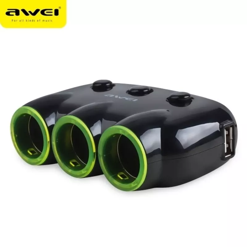 Adaptador de mechero de coche Awei C-35 para tomas de 12V y 24V