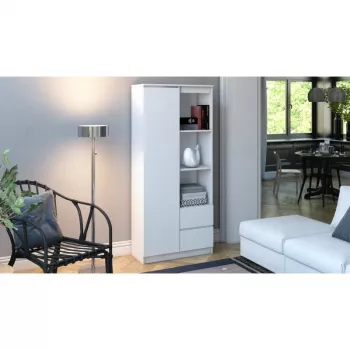 Estantería para oficina Top e Shop RS-80 BILY BIEL, aglomerado blanco, 7 baldas, 800×350×1800 mm
