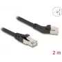 Cable de red DeLOCK RJ45 Cat.6A 45° acodado a izquierda a recto 2 m negro