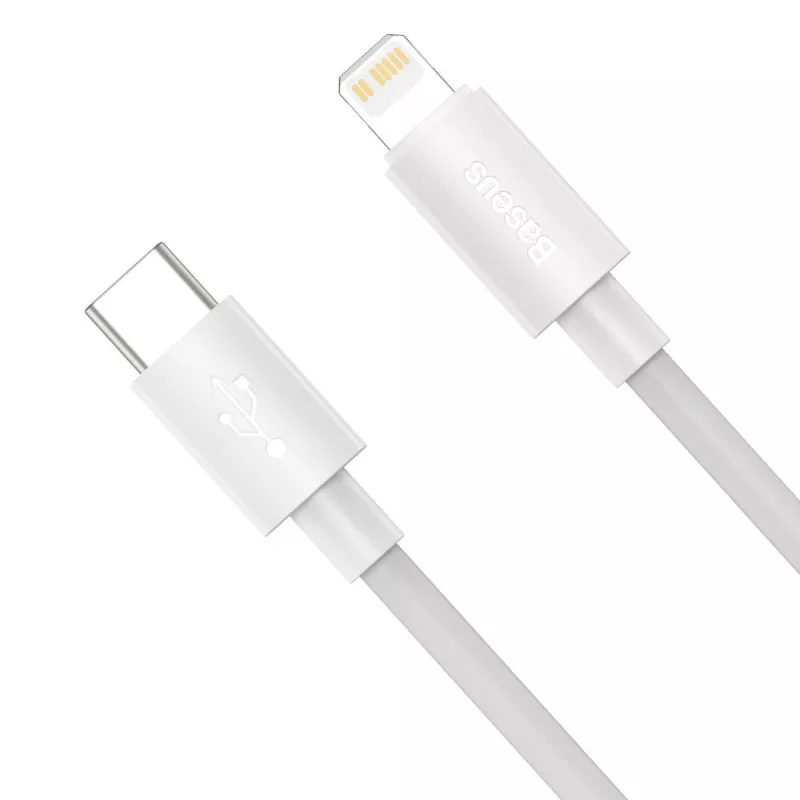 Kit de cables de datos Baseus Simple Wisdom USB-C a Lightning PD 20W (2 uds./set) 1,5m blanco