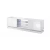 Mueble de TV Cama QIU 200 MDF blanco brillante/blanco brillante