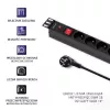 Qoltec 53996 regleta de enchufes para RACK 19 | 1U | 16A | PDU | 8xFRANCÉS | 2m