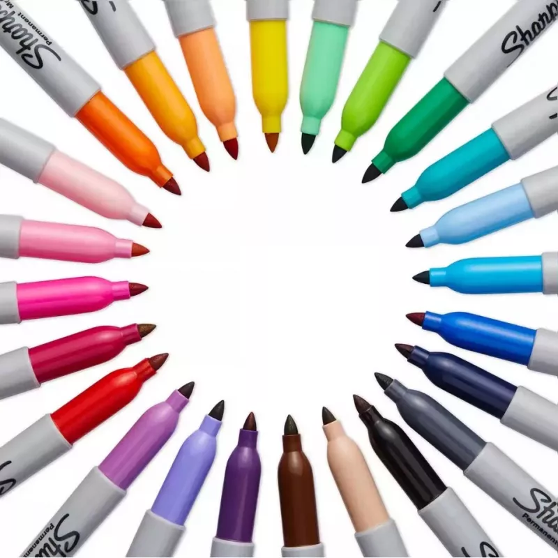 Sharpie Fine Point Rotulador permanente, negro, 12 unidades