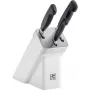 Set de cuchillos ZWILLING FOUR STAR 3 piezas con bloque autoafilante, blanco