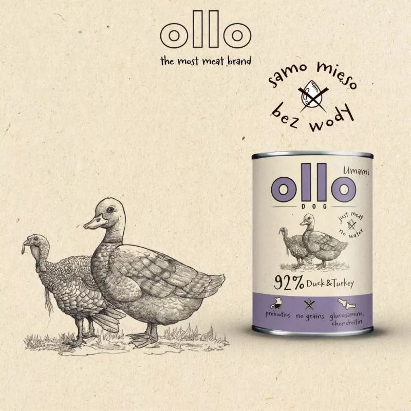 OLLO Umami pato y pavo - pienso húmedo para perros - 850g