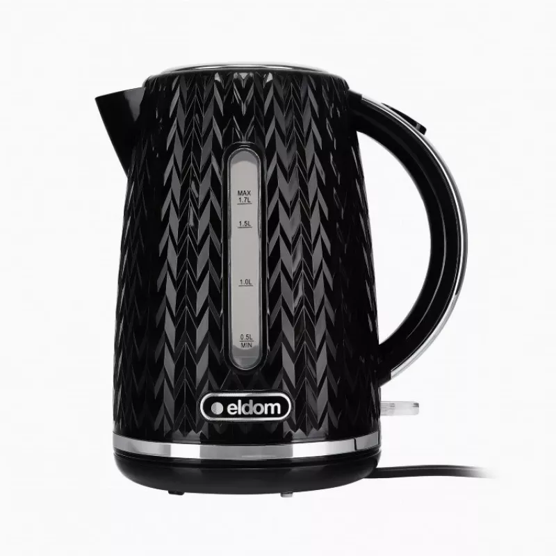 Hervidor de agua NELO, capacidad de 1,7 l, 2000 W, negro