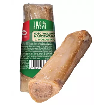 MACED Hueso con relleno de ternera, snack masticable natural, 150 g