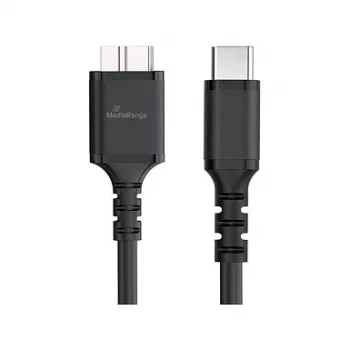Cable USB MediaRange MRCS257 0,5 m — Micro-USB B a USB-C, USB 3.2 Gen 1 (5 Gbit/s), negro