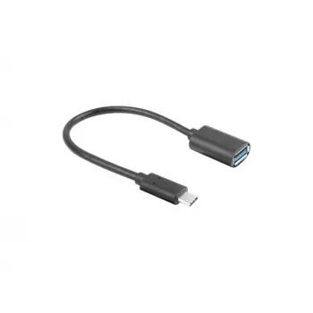 Adaptador LANBERG AD-UC-UA-04 USB Type-C conector macho - USB Type-A conector hembra 15cm negro