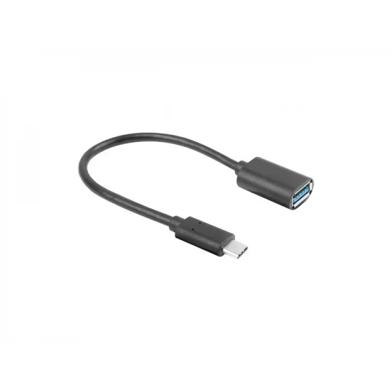 Adaptador LANBERG AD-UC-UA-04 USB Type-C conector macho - USB Type-A conector hembra 15cm negro