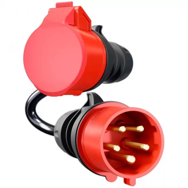 Adaptador para Gemini flex 11 kW, CEE rojo trifásico 16A > CEE rojo 32A (negro, 30 cm)