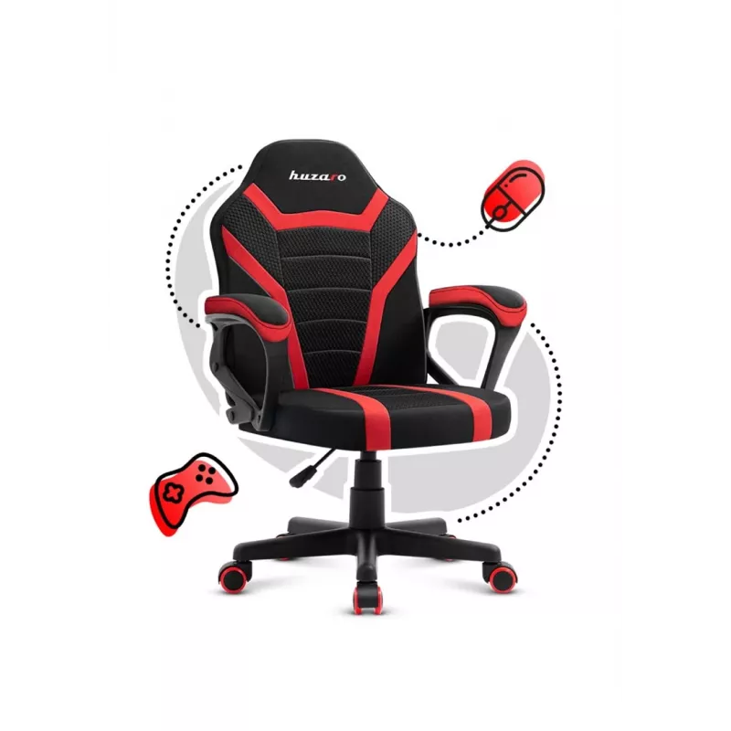 Silla gaming para niños Huzaro Ranger 1.0 roja Mesh, negra, roja