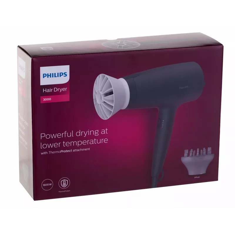 Secador de pelo Philips 3000 series BHD302/30 1600 W Negro
