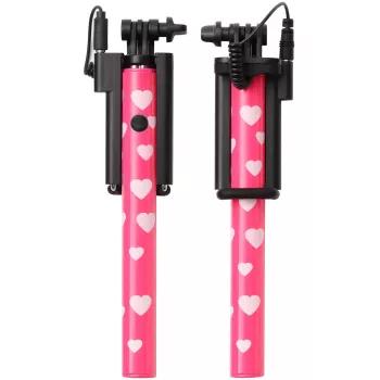 Ultron Selfie Hot Shot rosa – Selfie Stick de 15 – 45 cm con disparador de cámara en el mango – Para smartphones como Samsung Galaxy, iPhone y otros (173951)