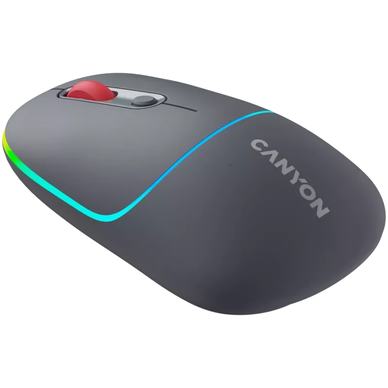 Ratón inalámbrico Canyon MW-22 2 en 1 RGB - gris - Bluetooth/RF - 1.600 dpi - recargable