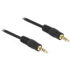 DeLOCK - Cable de audio - 28 AWG - minijack 3,5 mm, 4 polos (macho) - minijack 3,5 mm, 4 polos (macho) - 5,0 m - apantallado - negro (83438)