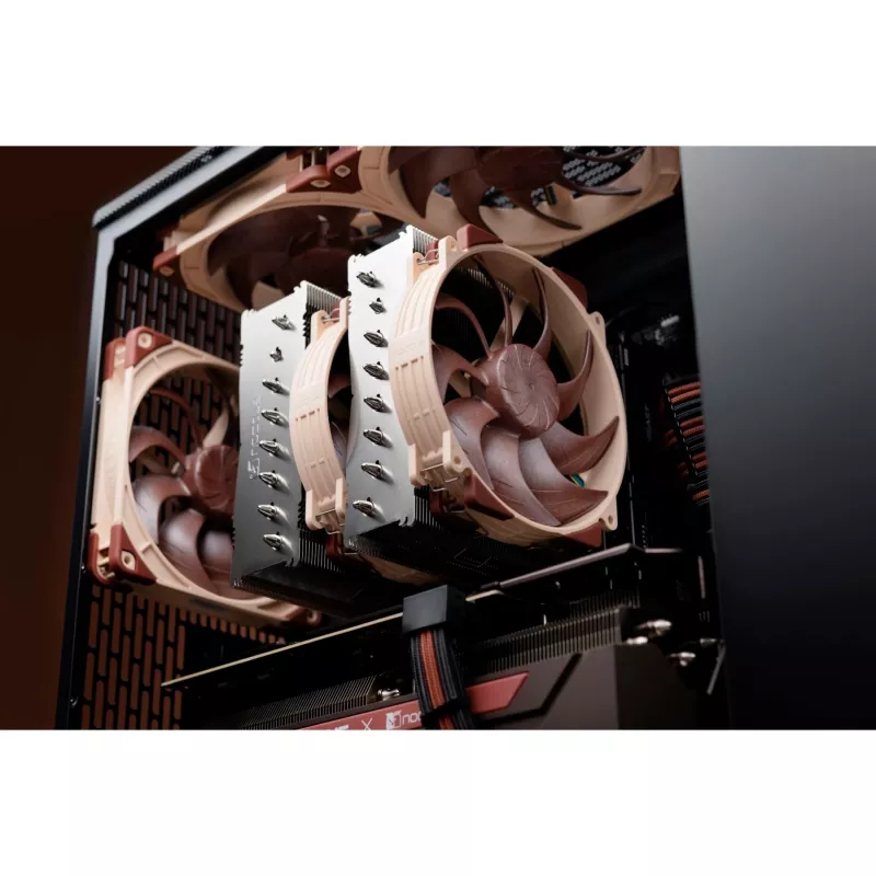 Noctua NH-D15 G2 HBC disipador de aire para CPU de doble torre, 2× ventiladores PWM de 140 mm, 1250–1500 rpm, base de cobre y heatpipes con aletas de aluminio, AM5/AM4/LGA1851/LGA1700