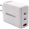 Cargador QOLTEC 100W GaN USB-C Dual PD 5–20V 1,5–5A, 2×USB-C