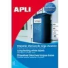 Etiquetas para impresora APLI 01228 blanco poliéster A4 210x297mm 20 hojas